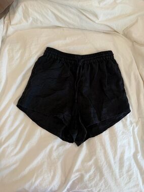 Monday swimwear black linen shorts size XS